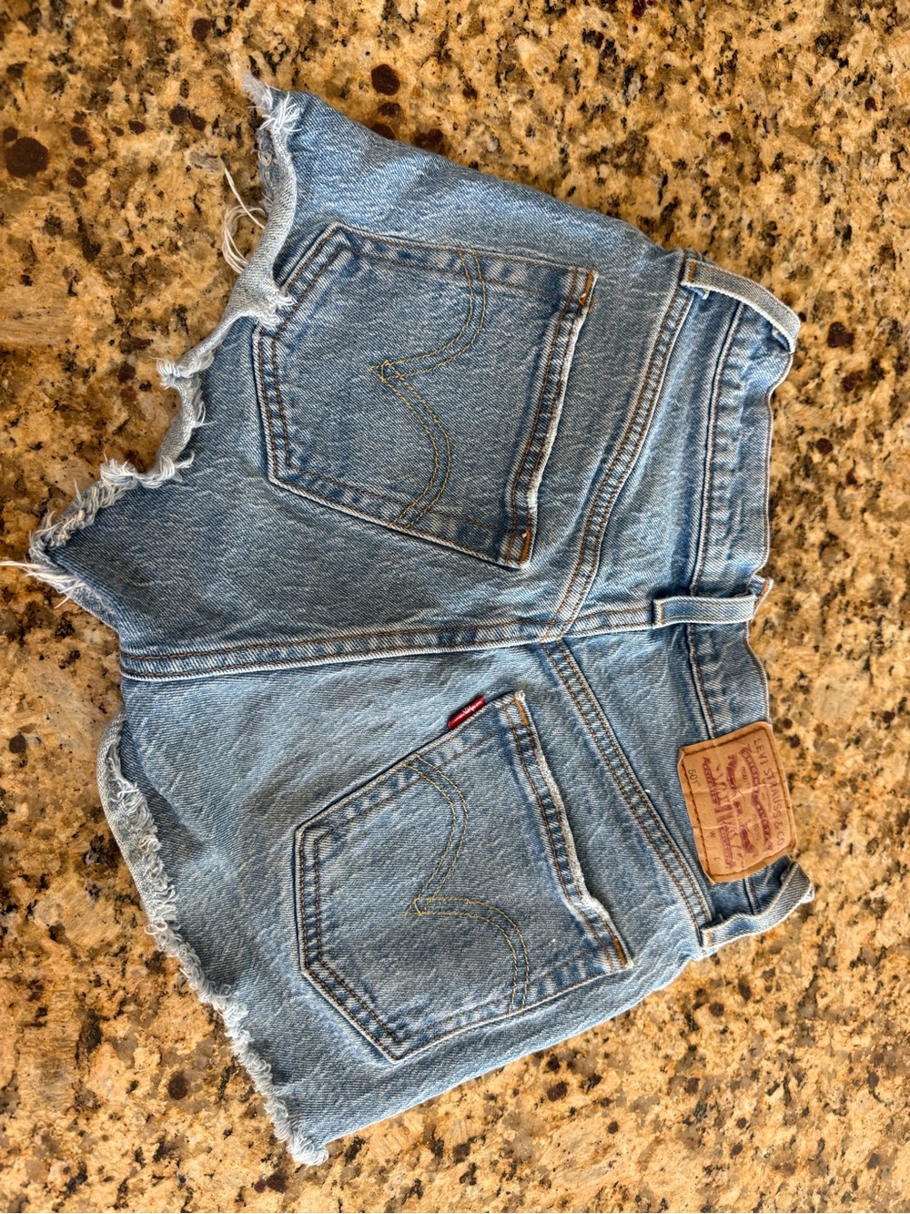 Levi's Light Blue Distressed Denim Cutoff Shorts